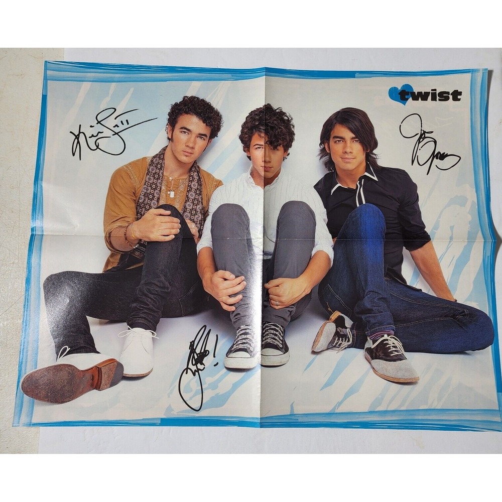 Jonas Brothers Robert Pattinson double-sided vintage Poster clipping 20x16